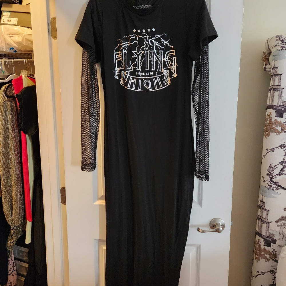 Black mesh dress
